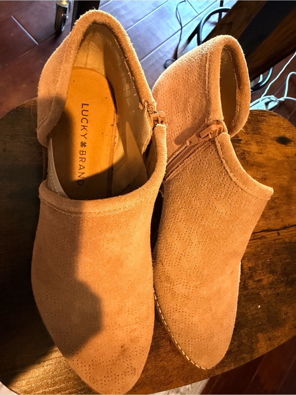 Lucky Brand Women’s Suede Mule Clogs in Light Tan